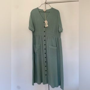 NWT Teal “Orange creek” dress large